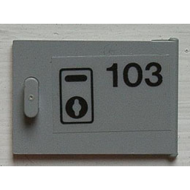 light gray container cupboard 2 x 3 x 2 door with 103 and keyhole pattern sticker - set 6597