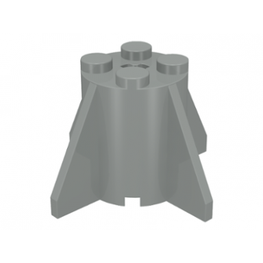 light gray brick round 2 x 2 x 2 with fins