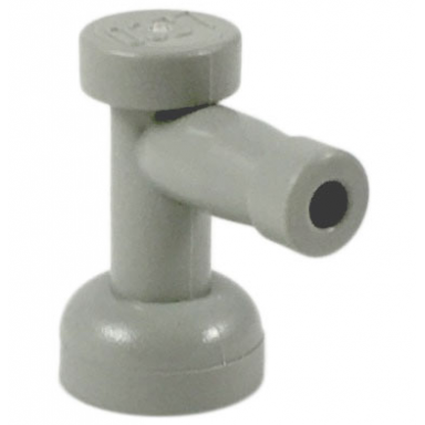 light gray tap 1 x 1 with hole in nozzle end