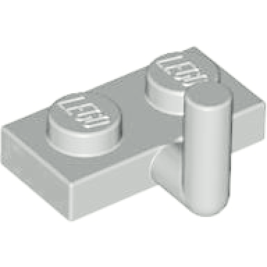 light gray plate modified 1 x 2 with bar arm up horizontal arm 5mm
