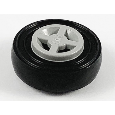wheel 8mm d x 6mm with black tire 14mm d x 4mm smooth small single 4624 3139