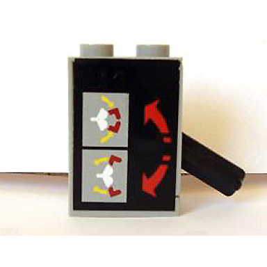 light gray pneumatic switch with top studs with grabber lever control pattern sticker - set 8443