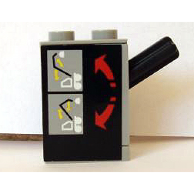 light gray pneumatic switch with top studs with arm lever control pattern sticker - set 8443