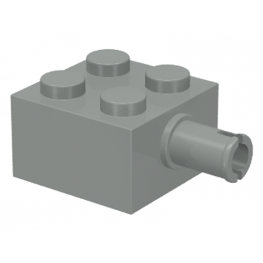 light gray brick modified 2 x 2 with pin and no axle hole
