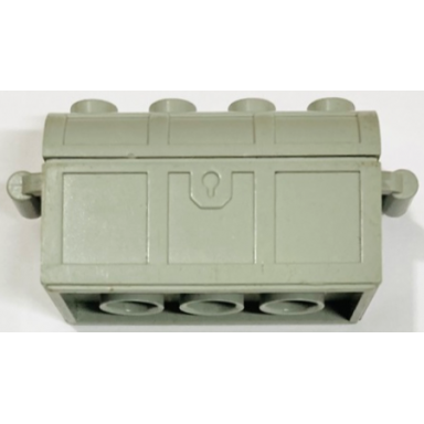 light gray container treasure chest with no slots in back and same color thin hinge curved lid 4738b 4739b