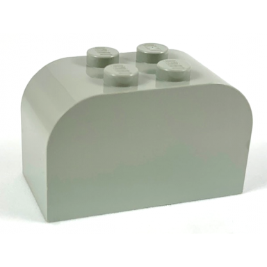 light gray slope curved 4 x 2 x 2 double with 4 studs