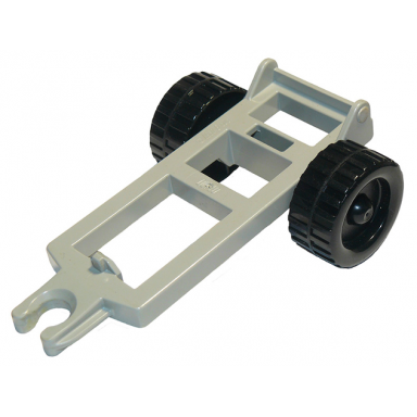 light gray duplo farm trailer frame with wheels small reinforcement around axle