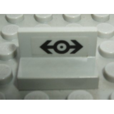 light gray panel 1 x 2 x 1 with train logo black pattern on inside sticker - set 4564