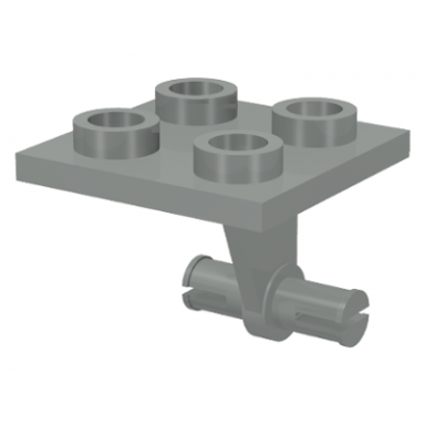 light gray plate modified 2 x 2 thin with dual wheels holder - split pins