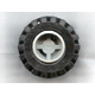 light gray wheel 11mm d x 12mm hole notched for wheels holder pin with black tire 21mm d x 12mm - offset tread small wide 6014b 6015
