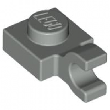 light gray plate modified 1 x 1 with u clip horizontal grip