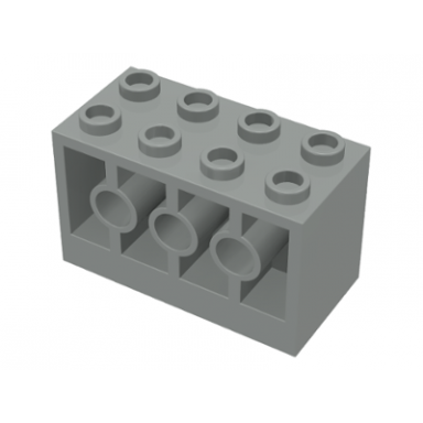 light gray brick modified 2 x 4 x 2 with holes on sides