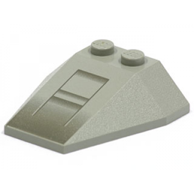 light gray wedge 4 x 4 triple without stud notches with sw x-wing nose pattern