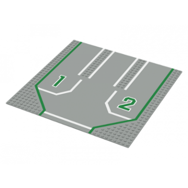 light gray baseplate road 32 x 32 with 3 driveways open outer lanes with 12 pattern 6382-1983