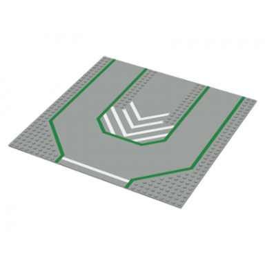 light gray baseplate road 32 x 32 with 3 driveways chevron on closed center pattern