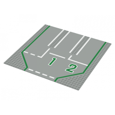 light gray baseplate road 32 x 32 with 3 driveways 1 center 2 right pattern