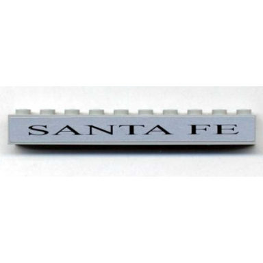 light gray brick 1 x 10 with santa fe pattern sticker - sets 10022 10025