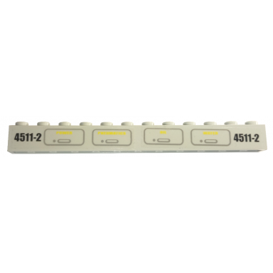 light gray brick 1 x 12 with 4511-2 and power pneumatics oil and water pattern stickers - sets 4511 10158
