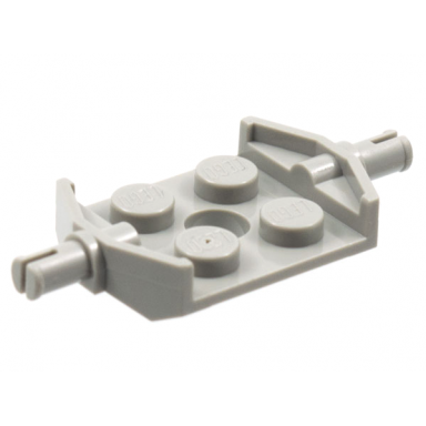 light gray plate modified 2 x 2 with wheels holder wide and hole