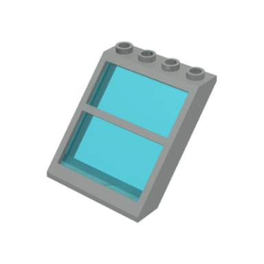 light gray window 4 x 4 x 3 roof with center bar and fixed trans-light blue glass