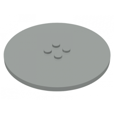 light gray tile round 8 x 8 with 4 studs in center