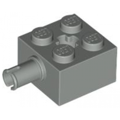 light gray brick modified 2 x 2 with pin and axle hole
