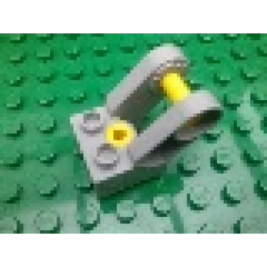 light gray duplo toolo brick 2 x 2 with angled bracket with forks and 2 screws