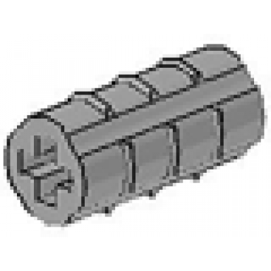 light gray technic axle connector 2l ridged undetermined type