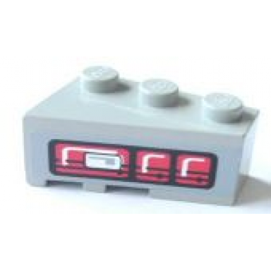 light gray wedge 3 x 2 right with taillights pattern sticker - set 8479
