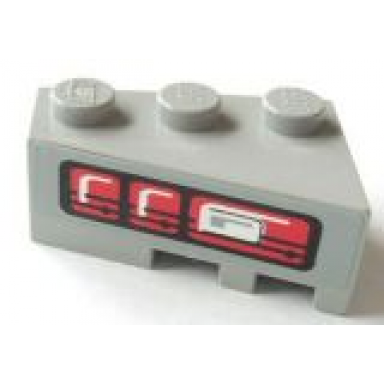 light gray wedge 3 x 2 left with taillights pattern sticker - set 8479