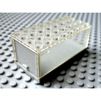 light gray garage 4 x 8 x 3 box - ho with trans-clear top with door