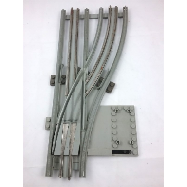 light gray train track 12v switch point right with light gray base type 2 - track only