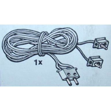 light gray electric wire 12v 4.5v with two 1-prong connectors and one 2-prong connector without middle pin 190 studs long