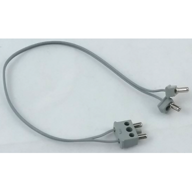 light gray electric wire 12v 4.5v 24 studs long with 2 connector 1-way male squared and 1 connector 2-way male squared narrow long with center post