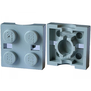 arm holder brick 2 x 2 - top part with 2 rectangle holes