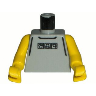 torso nba street player - gray shirt and 3 squares pattern yellow nba arms
