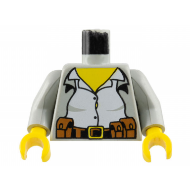 light gray torso adventurers desert white female shirt jacket belt with pouches pattern light gray arms yellow hands