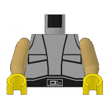 light gray torso sw pocket-vest and techno-buckle pattern lobot tan arms yellow hands