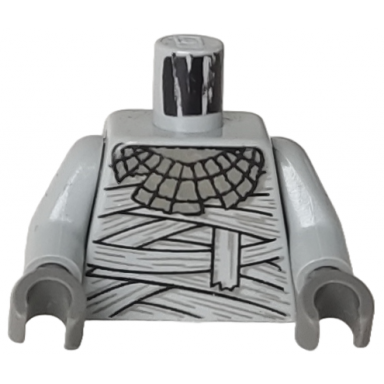 light gray torso studios mummy wrappings and necklace pattern light gray arms dark gray hands