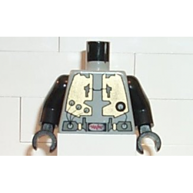 light gray torso space life on mars lom spacesuit with belt meter pattern black arms black hands