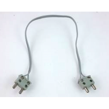 light gray electric wire 12v 4.5v with 2 leads 28 studs long with 2 light gray electric connector 2-way male squared narrow long without center post