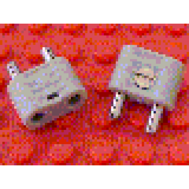 light gray electric connector 2-way male rounded narrow type 1 with cross-cut pins