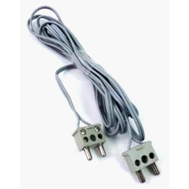 light gray electric wire 12v 4.5v with 2 leads 190 studs long with 2 light gray electric connector 2-way male squared narrow long without center post with center hole x466c190 bb1136c01
