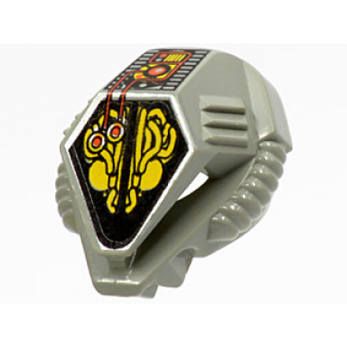 light gray minifigure headgear helmet ufo with mechanical pattern