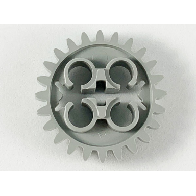 light gray technic gear 24 tooth with 3 axle holes