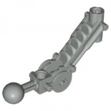 light gray bionicle ball joint 5 x 7 arm with dual axle hole at 90 degrees