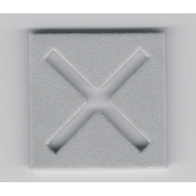light gray foam racers cone base 6 x 6 with x cutout