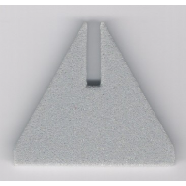 light gray foam racers cone triangle upright 6 x 6 with top cutout