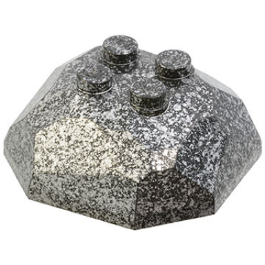 speckle black-silver rock 4 x 4 octagonal boulder top