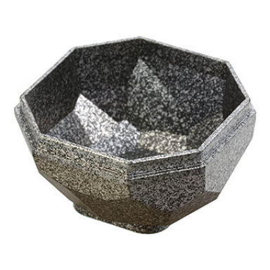 speckle black-silver rock 4 x 4 octagonal boulder bottom